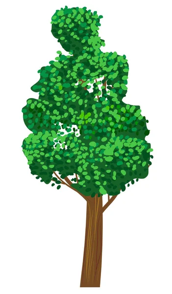 Illustration Ett Träd Med Grön Bakgrund — Stock vektor