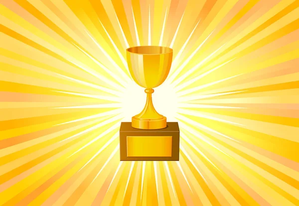 Gold Trophy Golden Medal — Stock Vector