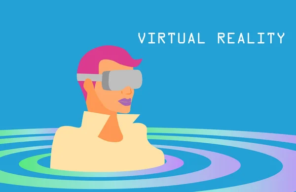 Virtual Reality Headset Gambar Vektor - Stok Vektor