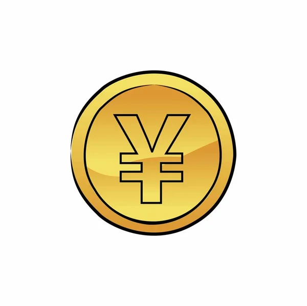 Yen Münzsymbol Vektor Illustration — Stockvektor