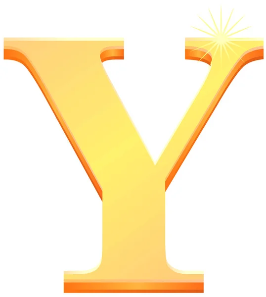 Goldenes Buchstabensymbol Vektorabbildung — Stockvektor