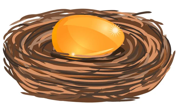 Goldenes Nestsymbol Vektorillustration — Stockvektor