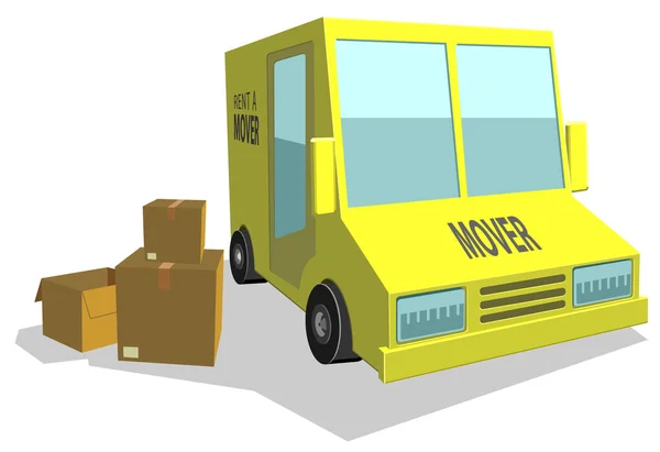 Lieferwagen Und Boxsymbol Vektorillustration — Stockvektor