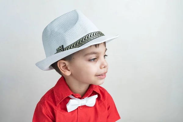 Cute boy with classic clothes - With white hat