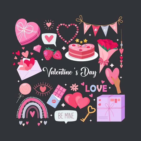 Valentine Day Element Collection Illustration Vectorielle — Image vectorielle