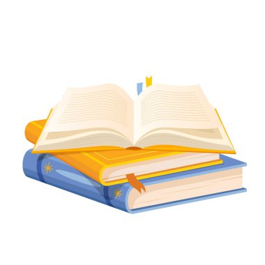 Renkli kitap gösterimi yığını