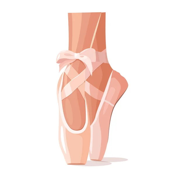 Ballet Pointe Shoes Ribbons Pink Tones — Vettoriale Stock