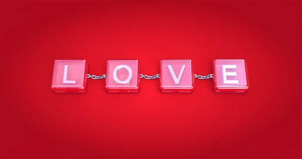 Концепція Дня Святого Валентина Літерами Кохання Яскравому Фоні — стокове фото