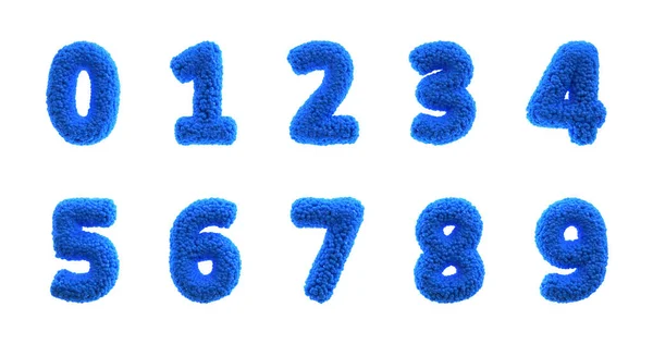 Рендеринг Набора Шрифтов Числами — стоковое фото