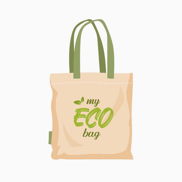 Eco-friendly fabric bag. Say no to plastic bags. Ecology care