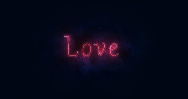 Background Neon Word Love — Stock Photo, Image