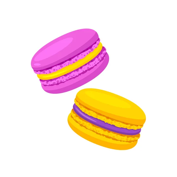 Colorful Sweet Macaroons Vector Illustration — Stock Vector