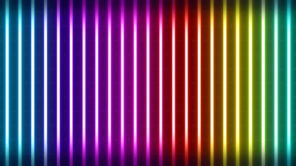 Siyah arkaplanda neon renkli çizgiler. 4K resmi