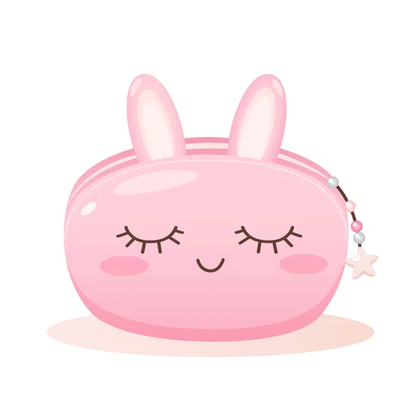 Cute Pink Cosmetic Bag — Stock Vector