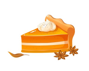 Anasonlu kremalı balkabağı turtası.