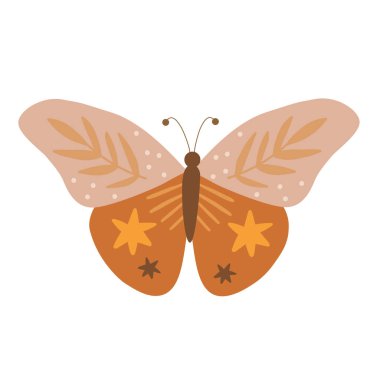 Boho tarzında kelebek çizimi