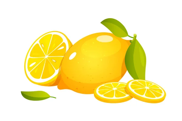 新鲜柠檬水果 天然健康食品 — 图库矢量图片