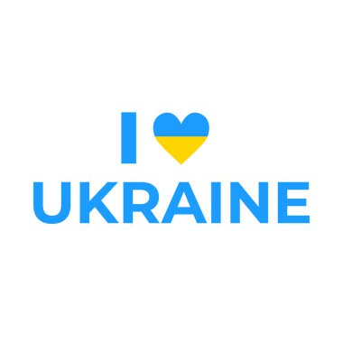 Ukrayna bayraklı Ukrayna 'yı seviyorum.