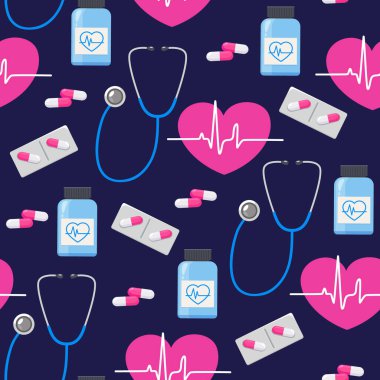 İlaç elementleri ile kusursuz vektör deseni