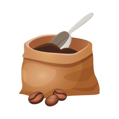 Kahve çekirdekli kumaş torbası.