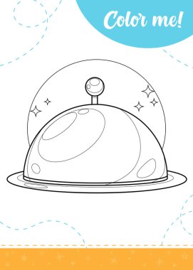 Çizgi film restoranı pelerini olan çocuklar için boyama sayfası. Yazdırılabilir çalışma kağıdı, vektör illüstrasyonu.