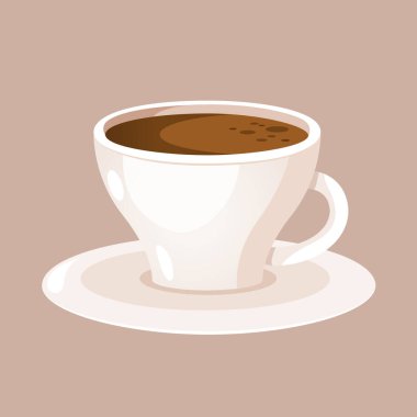 Beyaz bir arka planda izole edilmiş bir fincan kahvenin temsili..