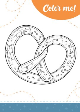 Bavyera krakerli çocuklar için boyama sayfası. Yazdırılabilir çalışma tablosu, vektör illüstrasyonu.