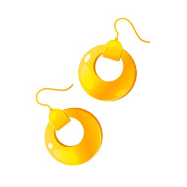 Güzel altın küpe aksesuarları beyaz arka planda izole edilmiş..