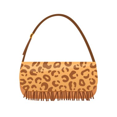 Leopar desenli bir kadın çantası..