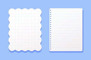 Boş not defteri kağıtları.