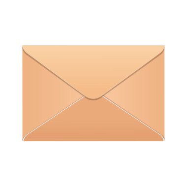 Beyaz arkaplanda izole edilmiş kapalı kraft zarfının vektör illüstrasyonu.