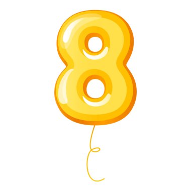 Beyaz arkaplanda izole edilmiş doğum günü şişirilebilir folyo numarası balonu. 