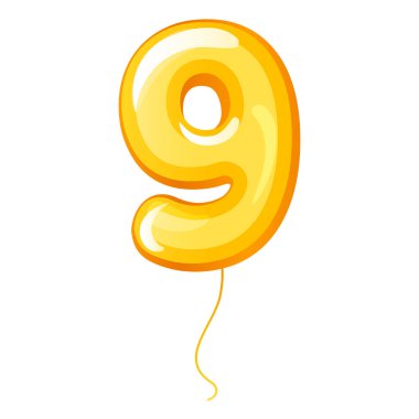 Beyaz arkaplanda izole edilmiş doğum günü şişirilebilir folyo numarası balonu. 