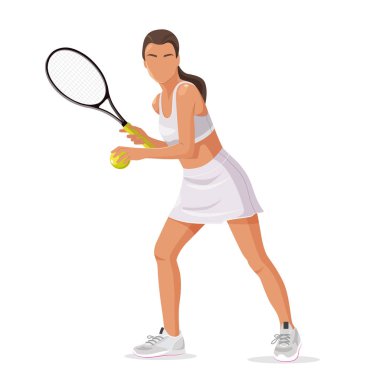 Tenis kortunda raketi olan profesyonel kadın tenisçi..