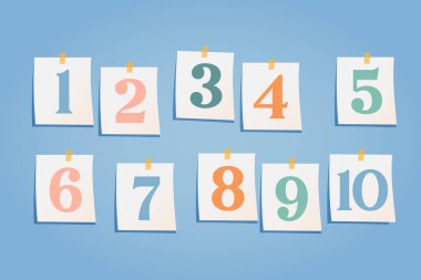 Boho renklerinde listelerde renkli numara koleksiyonu.