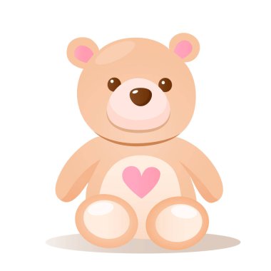Tatlı pofuduk ayı oyuncağının vektör çizimi.