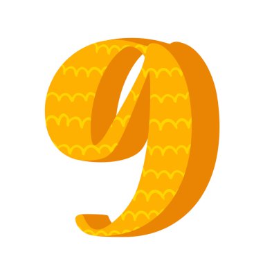 Sevimli renkli sayı dizaynı. Tebrik kartları, çocuk resimleri, davetiyeler, doğum günü pastaları vs. için iyi bir tasarım öğesi.