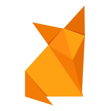 Japon origami kağıt foxy beyaz arka planda izole.