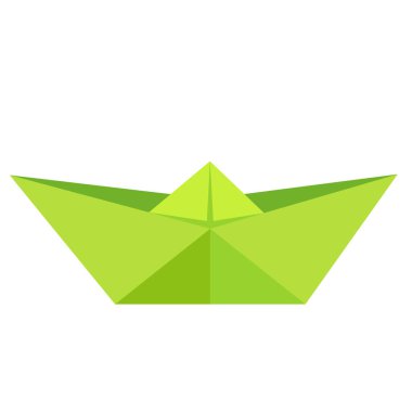 Japon origami kağıt gemisi beyaz arkaplanda izole edildi.