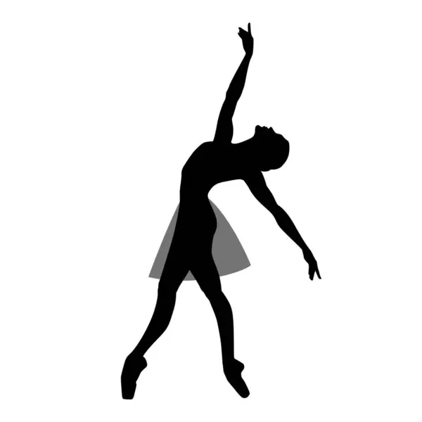 stock vector Ballerina dancer poses silhouette isolated on white background.