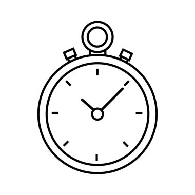 Kronometre saat çizgisi simgesi beyaz arkaplanda izole edildi.