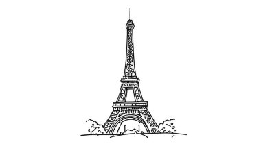 Paris 'in ünlü Eyfel Kulesi' nin 4K el resmi.