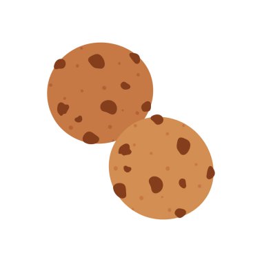 Beyaz arka planda izole edilmiş düz Noel çikolatalı kurabiyeleri.