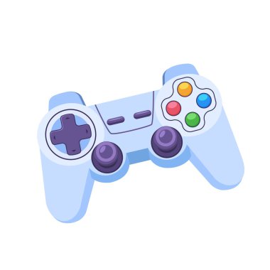 Video game controller device illustration isolated on white background. clipart