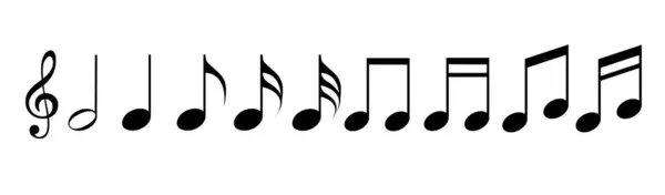 Müzik notaları beyaz arkaplanda izole edilmiş eğitim listesi.