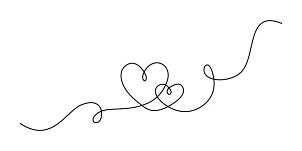 Beyaz arka planda izole edilmiş iki kalbin kesintisiz çizgileri. Sevgililer Günü bayramı kutlaması