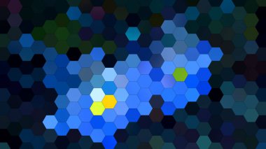 Altıgen mozaik desenli 4K soyut geometrik arkaplan.