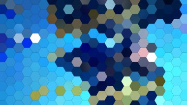 Altıgen mozaik desenli 4K soyut geometrik arkaplan.