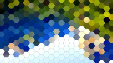 Altıgen mozaik desenli 4K soyut geometrik arkaplan.