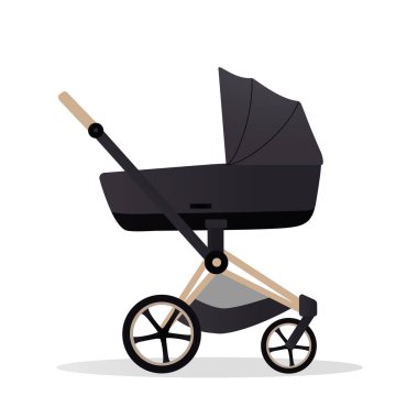Bebek arabası vektör çizimi beyaz arkaplanda izole edildi.
